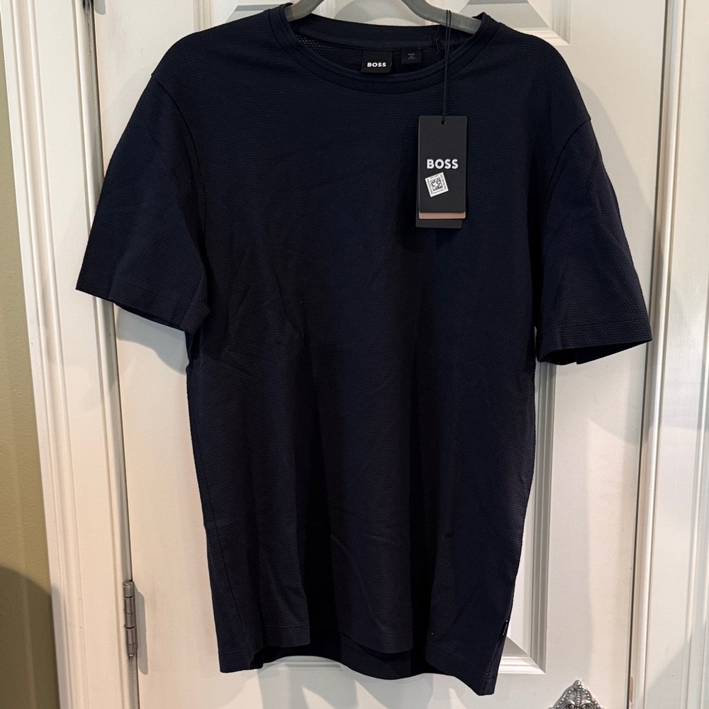 BOSS Men's Dark Navy Short-Sleeve Crewneck Tee